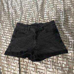 American Eagle Outfitters Black Jean Shorts - Roll Hem